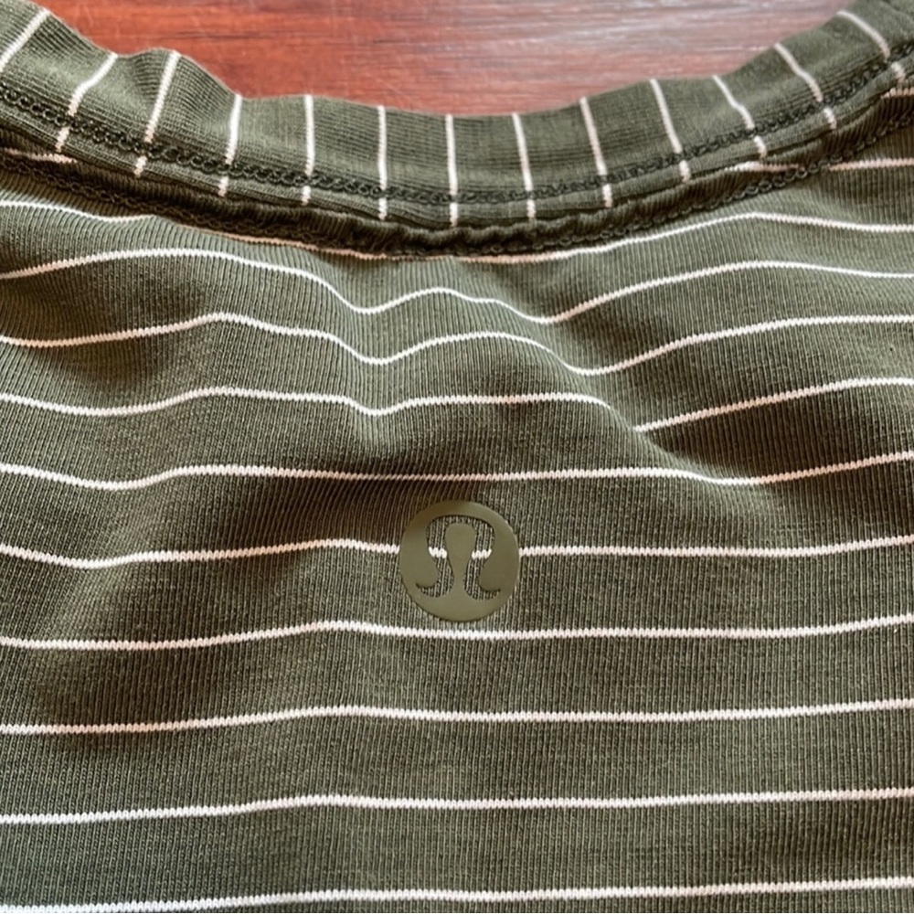 Lululemon Love Crew Green Stripe T-Shirt 4